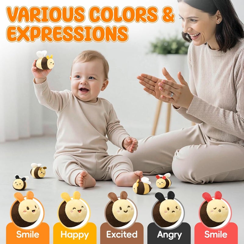 Lanbeby Baby Toys 6-12 Months - Beehive Infant Toy with 5 Sensory Bees Stuffed Animals, Crinkle, Rattle, Mirror & Music, Montessori Toys for 6 7 8 9 10 11 12 Month Old Baby Boys Girls Birthday Christmas Gift - Image 4